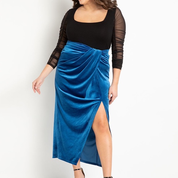 Eloquii Velvet Midi Skirt (NWT) sz 22 - Picture 1 of 6